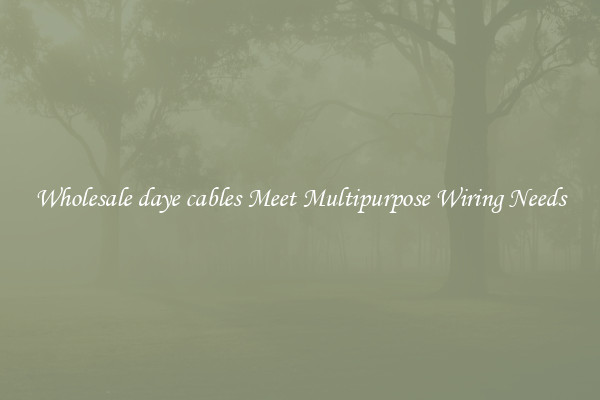 Wholesale daye cables Meet Multipurpose Wiring Needs