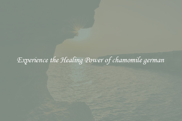 Experience the Healing Power of chamomile german 