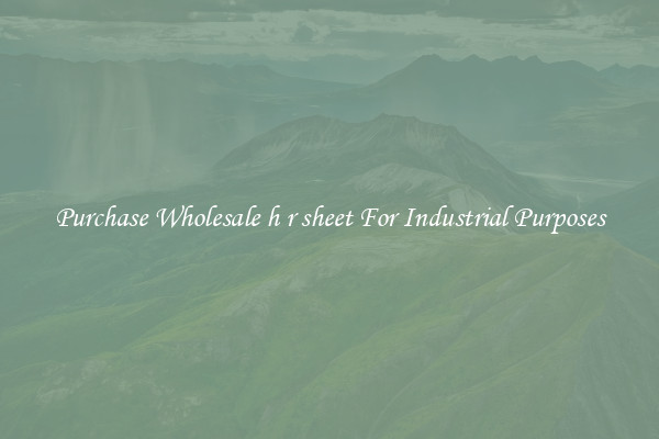 Purchase Wholesale h r sheet For Industrial Purposes