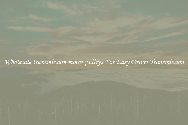 Wholesale transmission motor pulleys For Easy Power Transmission