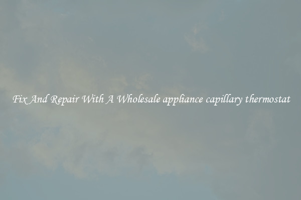 Fix And Repair With A Wholesale appliance capillary thermostat