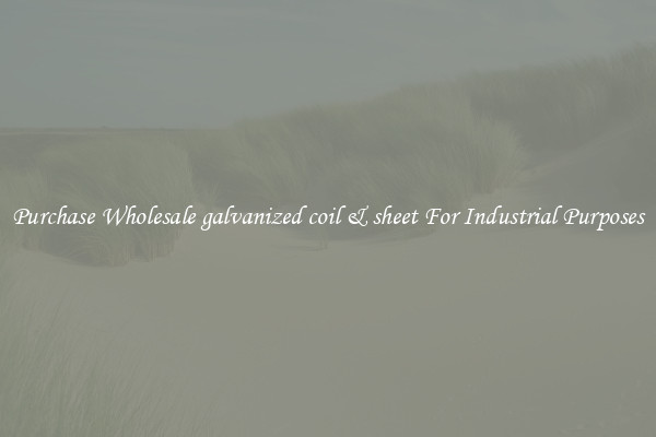 Purchase Wholesale galvanized coil & sheet For Industrial Purposes