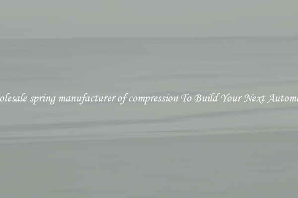 Wholesale spring manufacturer of compression To Build Your Next Automaton