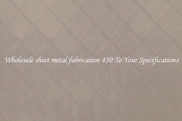 Wholesale sheet metal fabrication 430 To Your Specifications